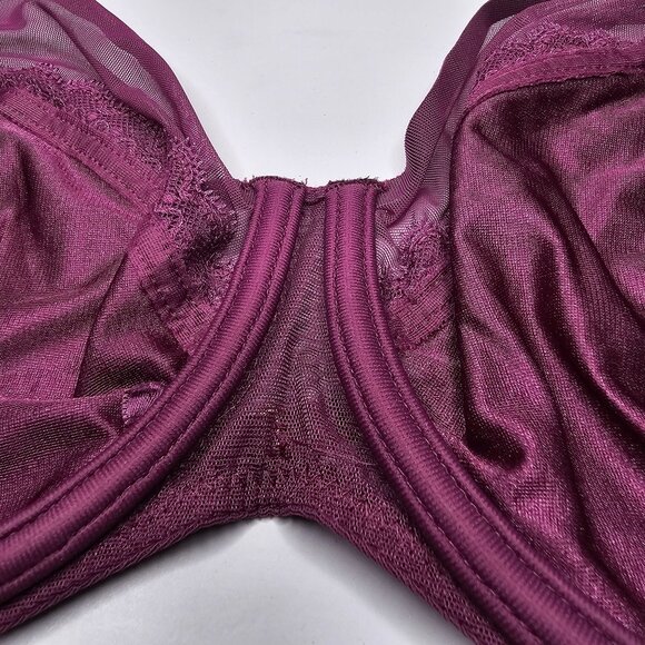 Chantelle 34H Purple Parisian Allure Plunge Bra Unlined Underwire c22310 - Picture 5 of 7